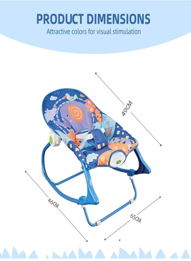 Richtots Premium Baby Rocker Chair Comfortable & Soothing Bouncer for Newborns. Multi-Position Recline, Vibrations, Removable Toys. Portable Design-Indigo(Color-Grey) - Image 5